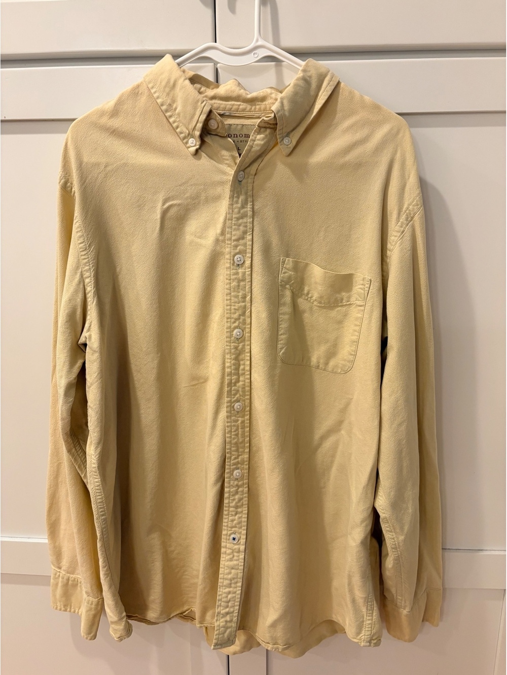 Vintage Sonoma Life + Style Long Sleeve Button-Down Shirt, Size Large, Yellow